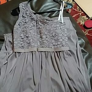 David's off the shoulder  mushroom formal dress